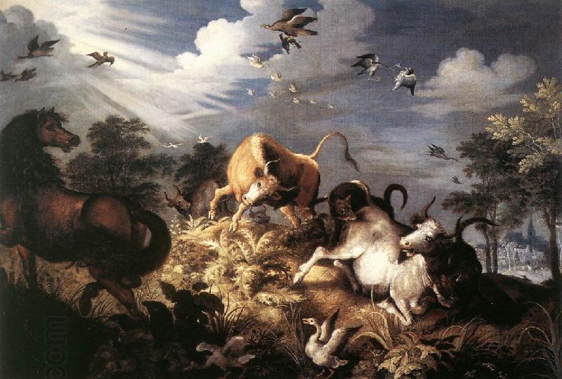 SAVERY, Roelandt Horses and Oxen Attacked by Wolves ar